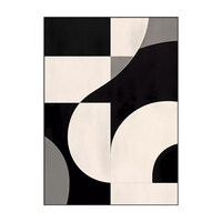Carreaux personnalisés pour décoration intérieure Pizza Noir et Blanc Peintures abstraites Imprimés Art mural moderne Peintures sur toile