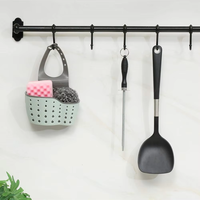 Support de robinet DOOSO réglable avec trous de drainage, porte-savon suspendu en silicone et plastique pour évier de cuisine