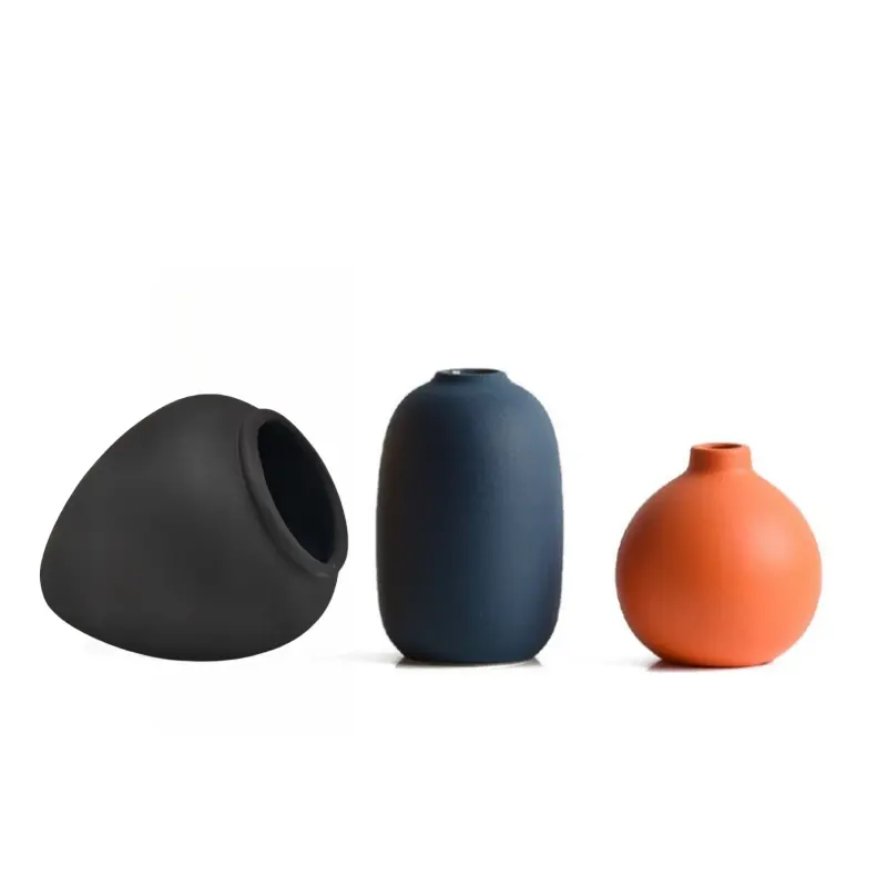 New power Großhandels produkte Nachrichten Nordische Beschichtung Keramik vase Vintage gefrostete Keramik vase Pastoral Handwerk