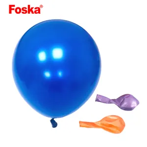 FOSKA décorations de fête en gros Chrome hélium 12 "ballon en Latex naturel métallique épais