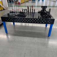 Meja Las Modular 3D Presisi Tinggi Sistem Lubang 5 Sisi Meja Kerja Besi Cor untuk Fabrikasi Logam Industri
