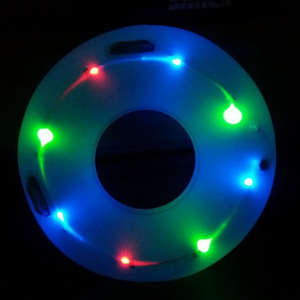 Bouée de piscine gonflable lumineuse en PVC écologique Da Niu 120 cm, <span class=keywords><strong>tube</strong></span> de natation transparent avec poignées - Product Image 3