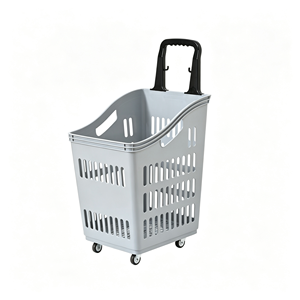 Carrito de Compras con Ruedas y Respaldo Alto de Plástico para Supermercado, Venta al Por Mayor - Product Image 3