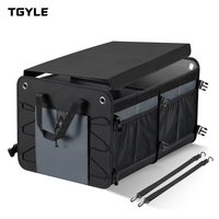 Organisateur de coffre de voiture grande capacité, boîte de rangement multi-compartiments en Oxford 600D