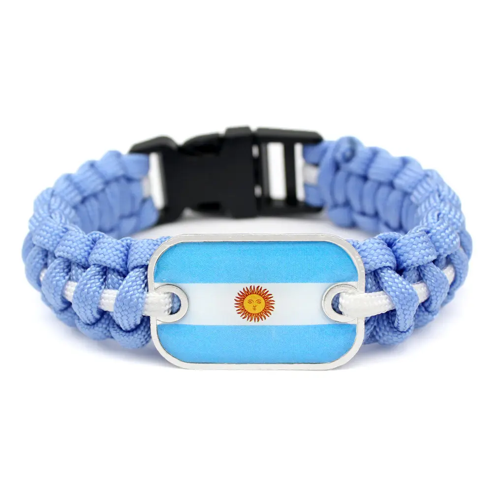 SC vente en gros Bracelet de sauvetage de mode Bracelet de corde tressé fait à la main Bracelet de drapeau National à la mode pour hommes femmes