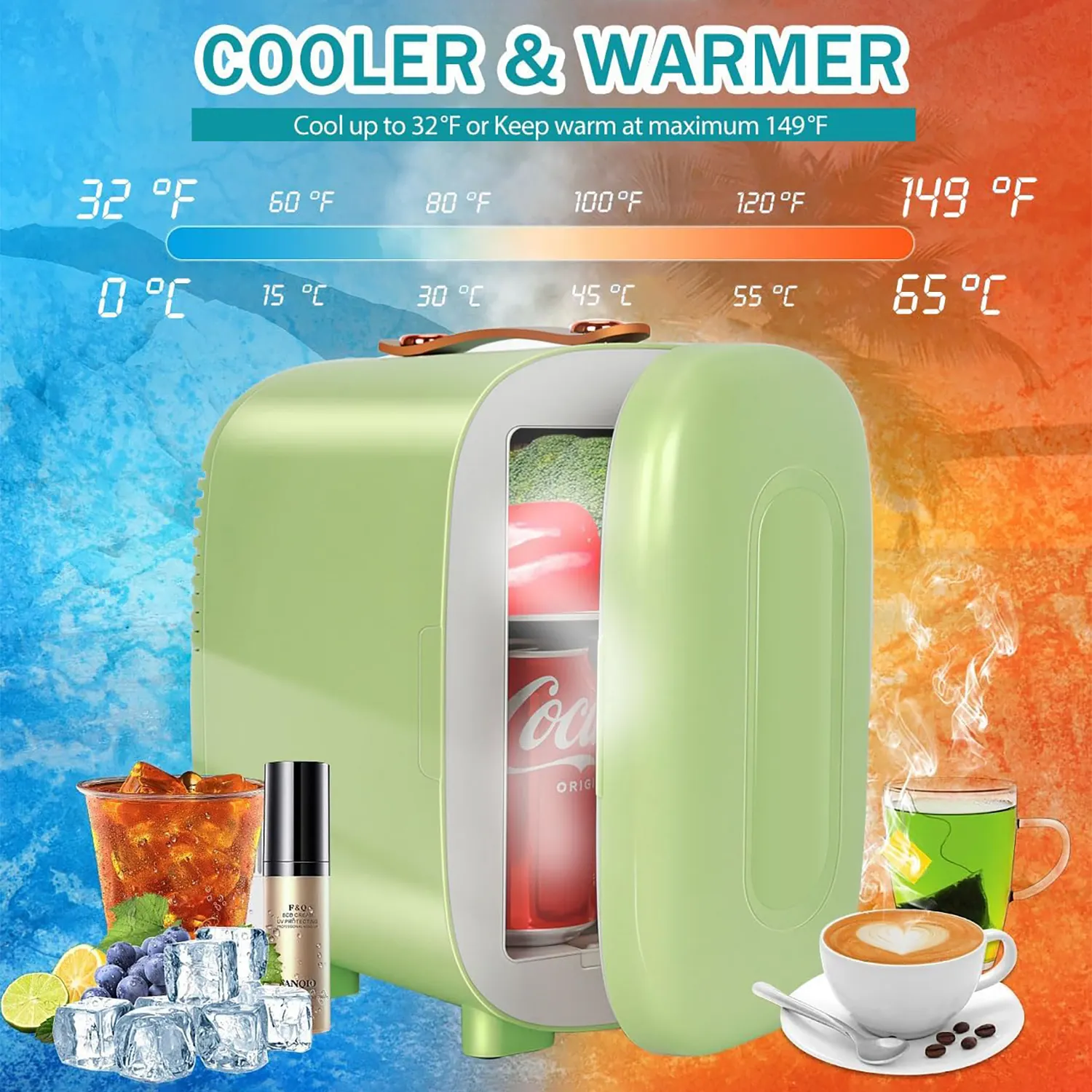 5l 핫 세일 디자인 미니 냉장고 휴대용 dc12v/ac220v 화장품 미니 냉장고