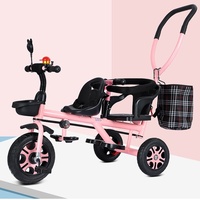 Bébé Tricycle 3 en 1 Enfants Enfants Vélo Poussette Métal Enfants Tricycle Double Siège Tricycle pour Enfants