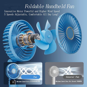 Ventilateur de poche rechargeable portable 1200 mAh, mini ventilateur d'été à 5 vitesses, best-seller 2026 - Product Image 2