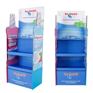 ชั้นวางสินค้าแบบตั้งพื้นทำจากกระดาษลูกฟูกสำหรับงานโปรโมชั่น POP พร้อมโลโก้สั่งทำพิเศษ - Product Image 1