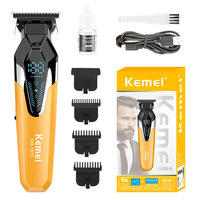 Tondeuse à cheveux professionnelle sans fil avec lames en acier inoxydable, base de charge USB et écran en anglais pour usage domestique et hôtelier