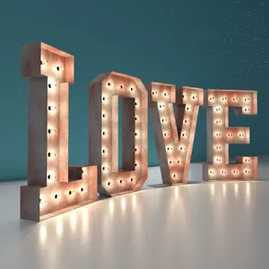 Letras do amor de marquee 4ft, luzes para decoração de casamento, sinais eletrônicos 4ft, letras de marquee