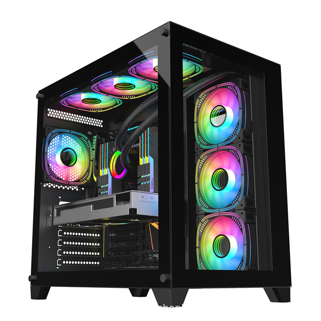 Desktop PC Main case Desktop Tempered Glass Panoramic Side Transparent ATX Large Board E-sports Water-cooled Game case