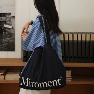 40*25*12cm <b>Recycled</b> Cowboy Canvas Letter Pattern Printed Logo Eco-friendly <b>Tote</b> <b>Bag</b> with Coin Pocket Large Size Shopping <b>Bag</b> - Product Image 4