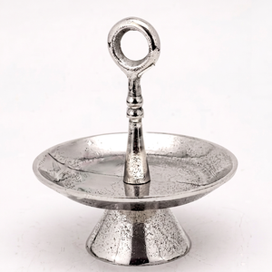 Z M CREATIONS New Trending 1-Tier Nickel Plated Metal Decorative Cupcake Cookie Display <b>Stand</b> 25cm Heat Resistant Eco-Friendly - Product Image 1