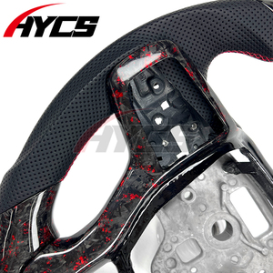 Accessoires de voiture pour Chevrolet Silverado <span class=keywords><strong>Suburban</strong></span> <span class=keywords><strong>LTZ</strong></span> ZR2 Tahoe RST Z71 GMC, volant sportif rouge en fibre de carbone forgée - Product Image 3