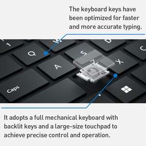 Teclado inalámbrico retroiluminado táctil magnético de alta calidad para <span class=keywords><strong>MicroSoft</strong></span> <span class=keywords><strong>Surface</strong></span> <span class=keywords><strong>Pro</strong></span> 9 / 8 / <span class=keywords><strong>X</strong></span> con ranura para bolígrafo y lápiz óptico - Product Image 6