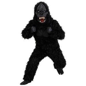 Combinaison de gorille noir à longue fourrure, costume de cosplay <span class=keywords><strong>King</strong></span> <span class=keywords><strong>Kong</strong></span> pour Halloween, costume de fête pour adulte avec masque et gants - Product Image 3