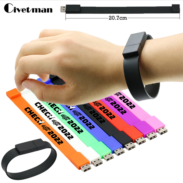 Free Shipping Pendrive 16gb 4g Pen Drive U Disk Flash Memory Stick Gift Wholesale Bracelet USB Flash Drive Flashdisk