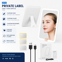 Miroir de Maquillage LED Portable Personnalisé MoonlitGlow à Marque Privée, 1X, 3 Couleurs Dimmables, Faible MOQ, Prêt à la Vente au Détail
