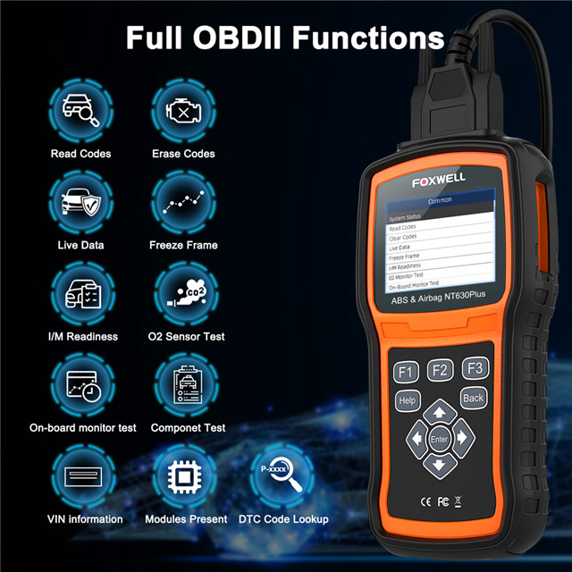 Foxwell NT630 Plus OBD2自動車スキャナー エンジンABSエアバッグ診断