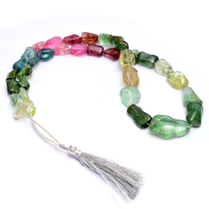 AAA + Multi Tourmaline 8x12mm-15x26mm Sculpture organique Pépites de grande taille Pierre précieuse naturelle Perles de roche de forme libre pour bijoux - Product Image 3