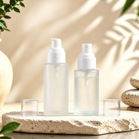 Flacon pulvérisateur et pompe à lotion en verre mat vide, avec logo personnalisé, pour cosmétiques, 20ml~100ml, vente en gros