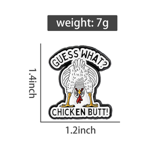 Broche de esmalte con diseño de trasero de pollo, broches con cita divertida de trasero de pollo, insignia para mochila y solapa, joyerí<span class=keywords><strong>a</strong></span> de animales, regalo para amigo - Product Image 6
