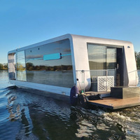 Maison flottante de luxe sur ponton, personnalisée, pour excursions et fêtes, hôtel flottant moderne avec cuisine et salle de bain, à vendre