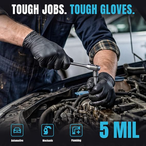 Guantes Negros <span class=keywords><strong>de</strong></span> Nitrilo <span class=keywords><strong>de</strong></span> 5 Mil, Desechables, Sin Látex, <span class=keywords><strong>de</strong></span> Goma, para Mecánicos, Limpieza del Hogar, Cocina, <span class=keywords><strong>Tatuajes</strong></span> - Product Image 6