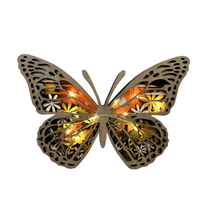 Nouvelle arrivée LED printemps jardin 3D lapin de Pâques complexe sculpture sur bois animaux décoration de la maison belle boîte en bois de Pâques 3D