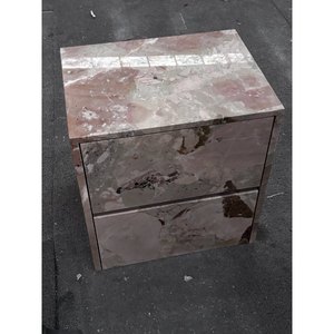 <span class=keywords><strong>Comodini</strong></span> di Lusso in Marmo Naturale, Design Moderno e Minimalista, Comodino in Pietra Rosa con 2 Cassetti per Camera da Letto - Product Image 2