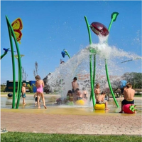 Équipements de parcs aquatiques sur le thème de la forêt en acier inoxydable, maison aquatique, jeux d'eau interactifs pour enfants, zone de jeux aquatiques et parcs aquatiques