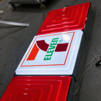 Panneau publicitaire lumineux LED personnalisé double face en aluminium et acrylique, enseigne murale rétroéclairée, logo lumineux, étanche pour extérieur, haute qualité