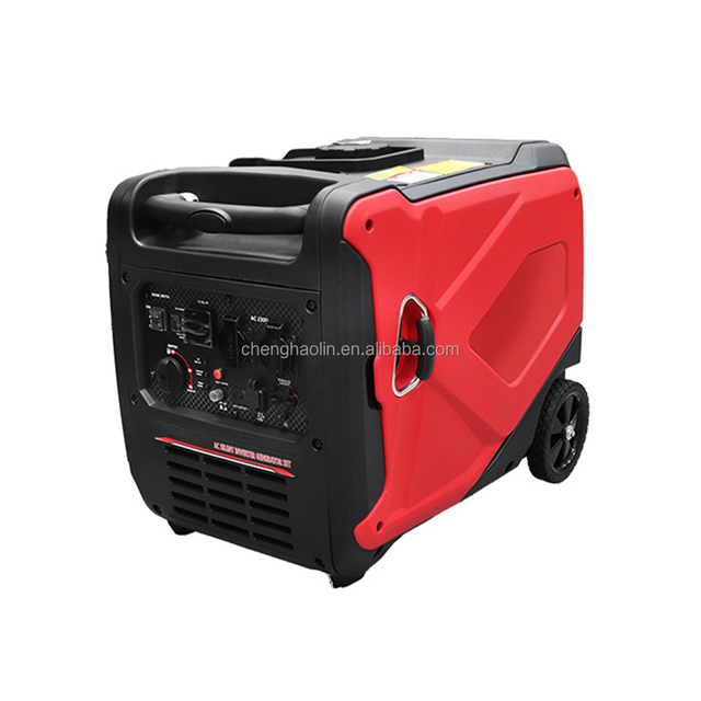 Silent Portable Inverter Generator With Wheels Handle for Camping RV Home Emergency Power Supply Inverter Gasoline Generator