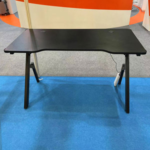 Super Cool Black RGB <b>Gaming</b> Desk 40 to 60 Inch Height Adjustable PC Computer <b>Gaming</b> <b>Table</b> LED Light Sit Stand Desk for Playing - Product Image 2