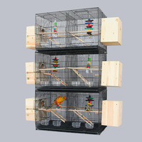 Cage à oiseaux grande taille A01-1 à trois niveaux pour perroquets, cage d'élevage pour oiseaux avec motif peau de tigre, pivoine, Xuanfeng, compatible avec les pigeons