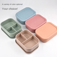 Boîte à bento en silicone multicolore à 3 compartiments Boîte à lunch en silicone réutilisable pour adultes et enfants SANS BPA