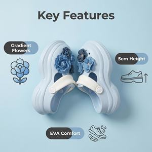 Chaussures à talons hauts pour femmes Yearning, design 3D bleu Enchantress, respirantes, perforées, imperméables, pour intérieur et extérieur - Product Image 6