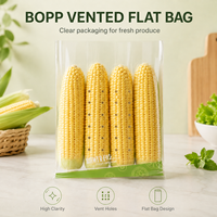 Sacs plats en BOPP transparents de qualité alimentaire, imprimés sur mesure, avec trous d'aération, pour supermarchés (vente en gros)