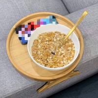 Mini Soporte de Madera Maciza con Acabado Lacado para Macetas y Plantas, de un Solo Nivel, para Exhibición de Bonsáis en Escritorio Interior