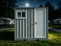 Contenedor de Baño Portátil Todo en Uno con Baño Sanitario Completo para Construcción al Aire Libre y Campamentos Temporales