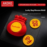 AKOKO Chinese Style Spring Festival Silikon form für Mousse Kuchen Neujahr gesegnete Tasche und West Point Dekoration Backwerk zeug