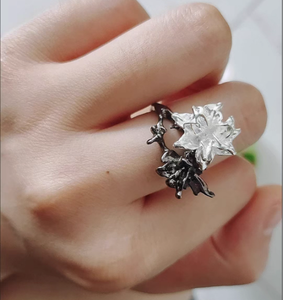 Đen Trắng Mandala Rối Loạn Lưỡng Cực Nhẫn Hợp Kim Đồng Đen Súng Mạ Pháp Hoa Đơn Giản Hip Hop Vintage Nhẫn Unisex - Product Image 5