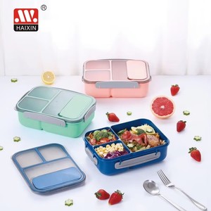 Porta Pranzo in Plastica da 1,8L con 3 Scomparti Separati e Cucchiaio, Ideale per <span class=keywords><strong>Casa</strong></span>, Bambini, Ufficio e Scuola - Product Image 4