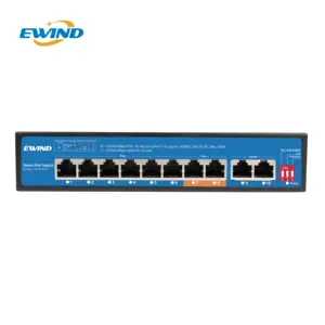 Commutateur réseau PoE 8 Port avec commutateur Ethernet 10/100Mbps non géré
