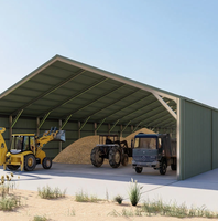 Abri à foin extérieur préfabriqué à structure en acier Abri pour chiens isolé Construction d'un hangar d'entrepôt agricole