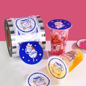 Custom Fruit Juice Drinks Beverage Milk Bubble Tea Packaging PET/PP/PS/PE Laminated Jelly Cup Sealing Plastic Roll Film