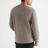 Sweat-shirt pour hommes en tricot personnalisé col rond anti-rétrécissement pull-over tricots motif gaufré sweatshirts