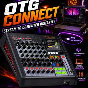 CHXYKOM Mixer <span class=keywords><strong>Audio</strong></span> Professionale per Trasmissioni Online in Diretta, Creazione <span class=keywords><strong>di</strong></span> Contenuti <span class=keywords><strong>Audio</strong></span> e <span class=keywords><strong>Video</strong></span> - Product Image 6