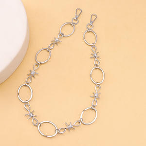 Cadena de cintura circular de una sola capa con púas de aleación de zinc, estilo hip hop, accesorio casual para mezclilla, color blanco K - Product Image 3